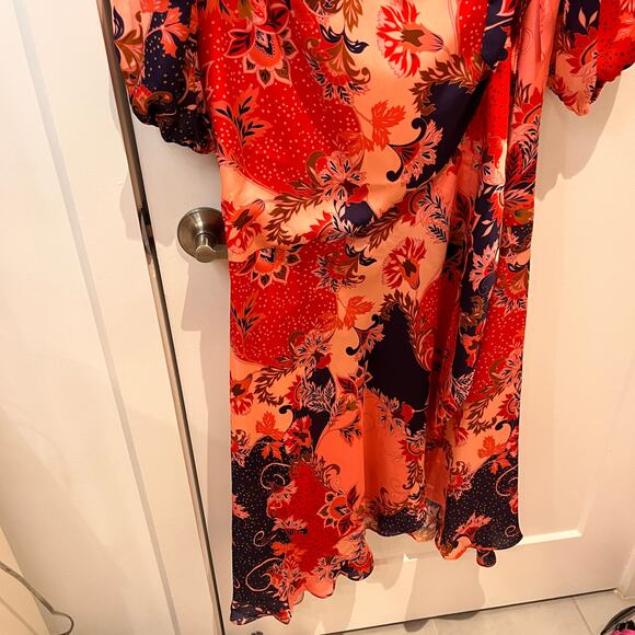 NWT Alexia Admor Floral Tala Wrap Long Sleeve Midi Dress Sz 12 - Picture 5 of 12